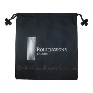 Embroidered Large Cotton Drawstring Bag Dust Bag with Cord Stopper Toggles